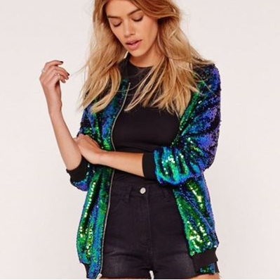 Shiny Green Sequin Jacket for Fashionable Style