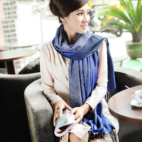 Bohemian Women's Long Cotton Scarf - Warm Shawl