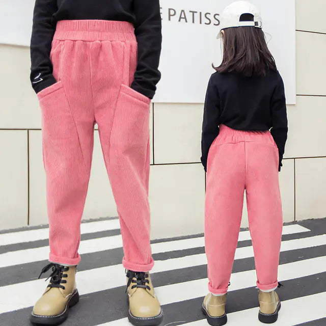 Children's Thick Velvet Corduroy Sports Pants