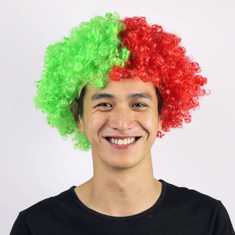 European Cup World Cup Flag Color Wig for Parties