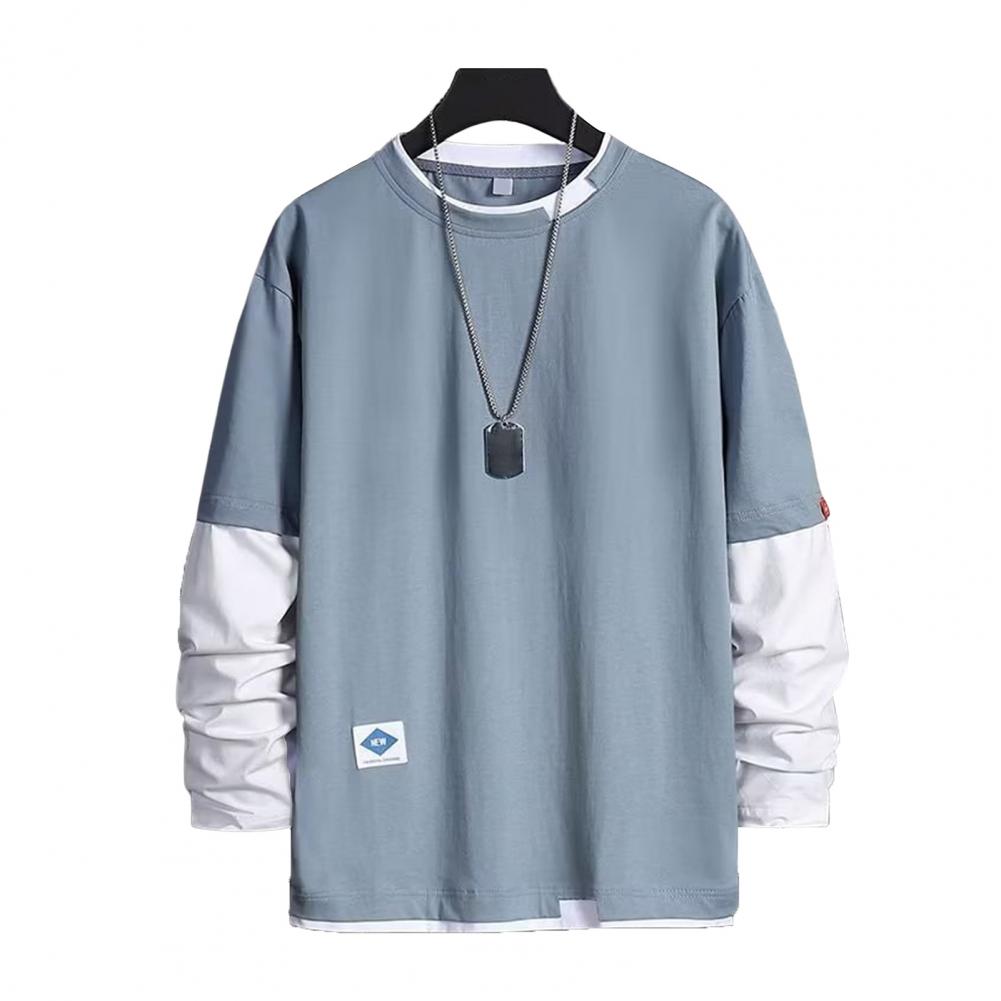 Men's Long Sleeve Two-Piece Pullover with Contrast Color