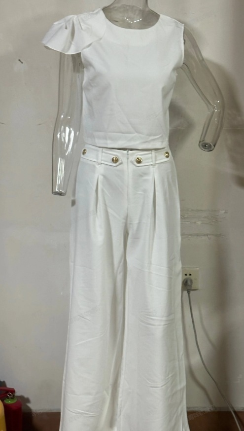 WOLFF Women's Sleeveless Top and Wide Leg Pants Set