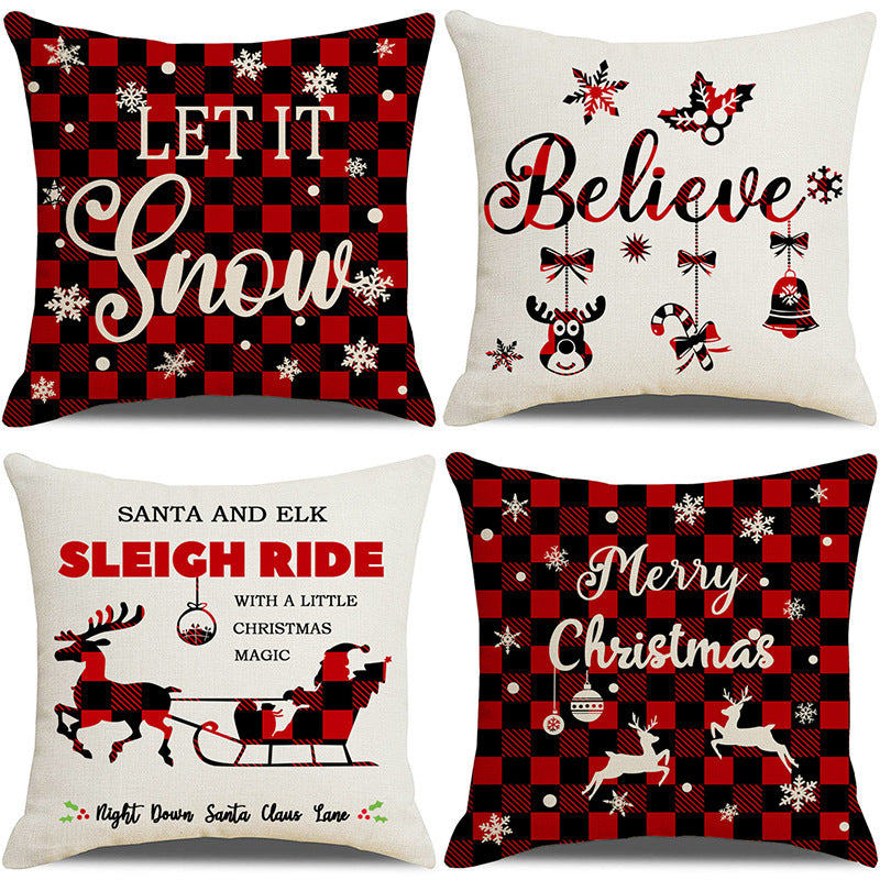 Christmas Pillow Cover Set for Living Room Sofa