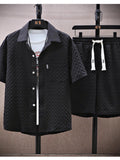 Men's Casual Summer Suit with Short-sleeve Shirt & Shorts (One Set)
