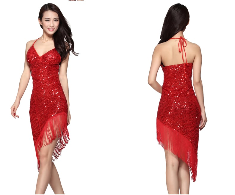 Mid-Length Women's Dress with Suspenders