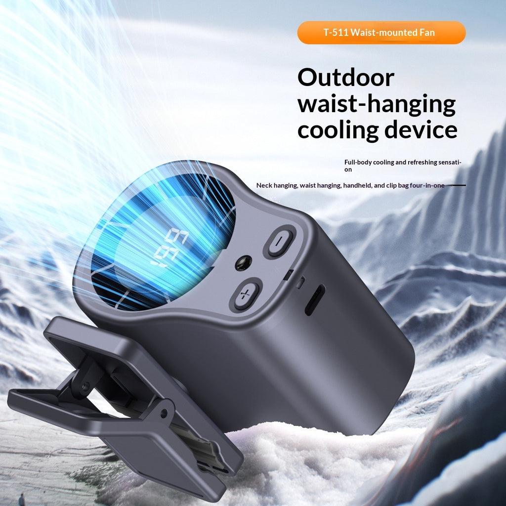 Outdoor Waist-Hanging Portable Fan with Multi-Function Lighting