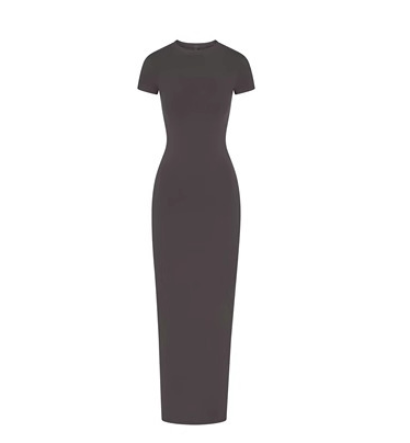 New Short Sleeve Split Thread Sheath Dress