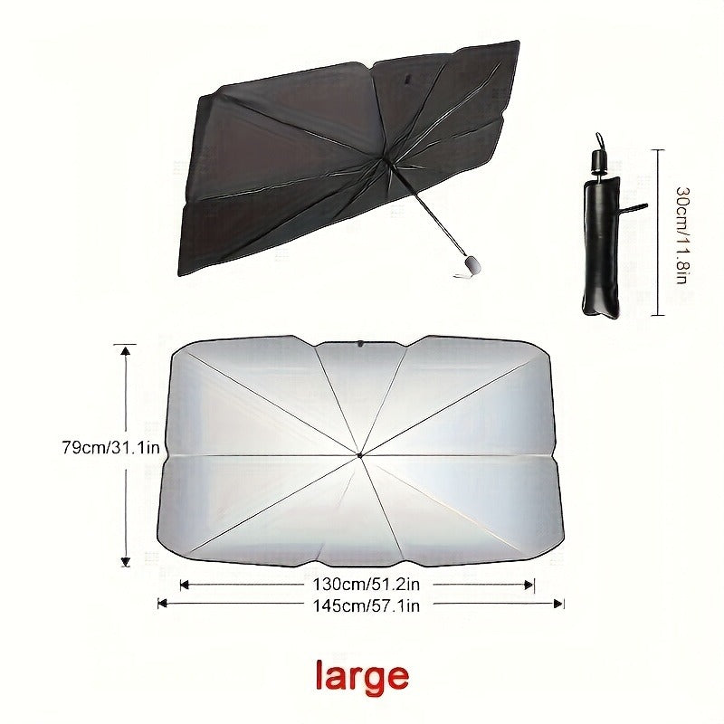UPF50+ Compact Roll-Up Sunshade for Front Window