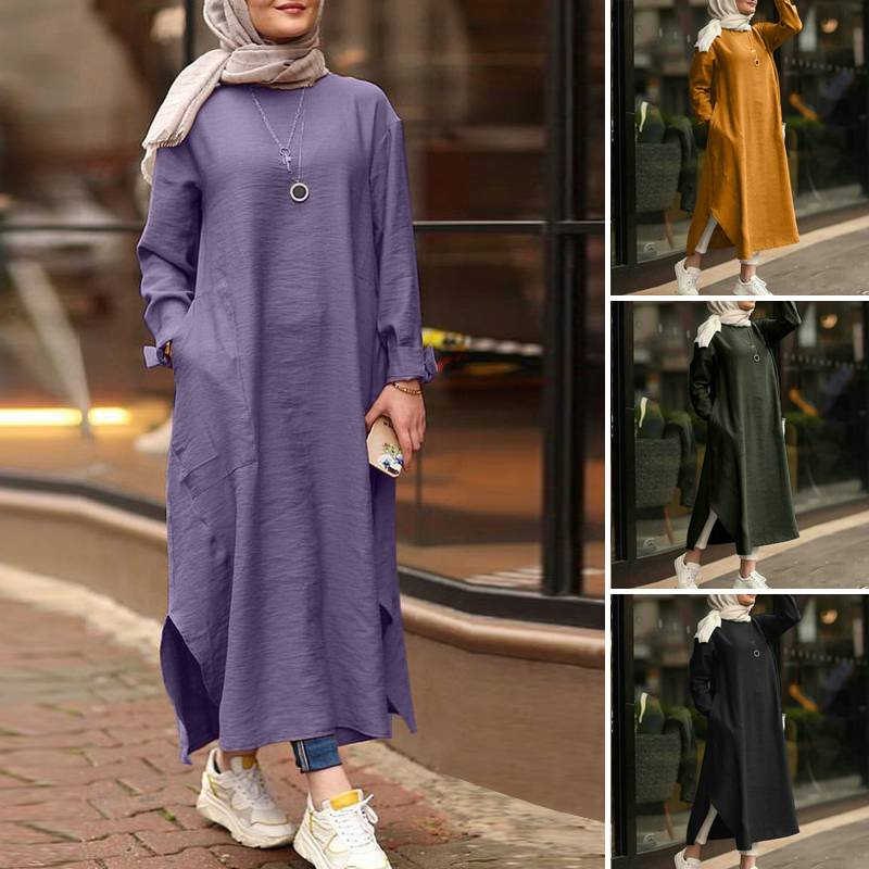 2020 Autumn Casual Loose Long Sleeve Shirt Dress