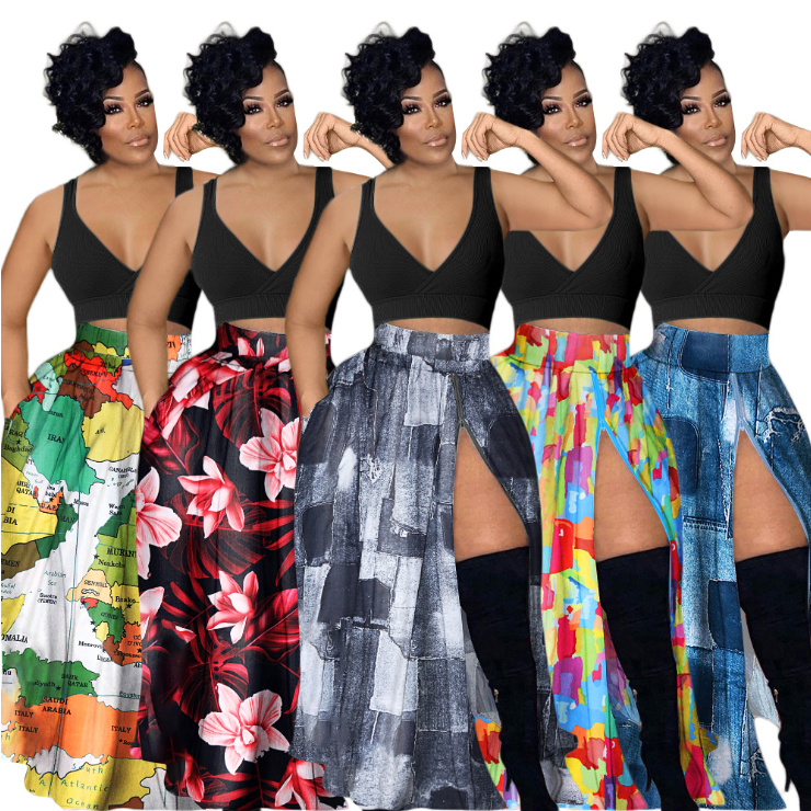 Women's Multi-Color Casual Print Zipper Dress for Spring
