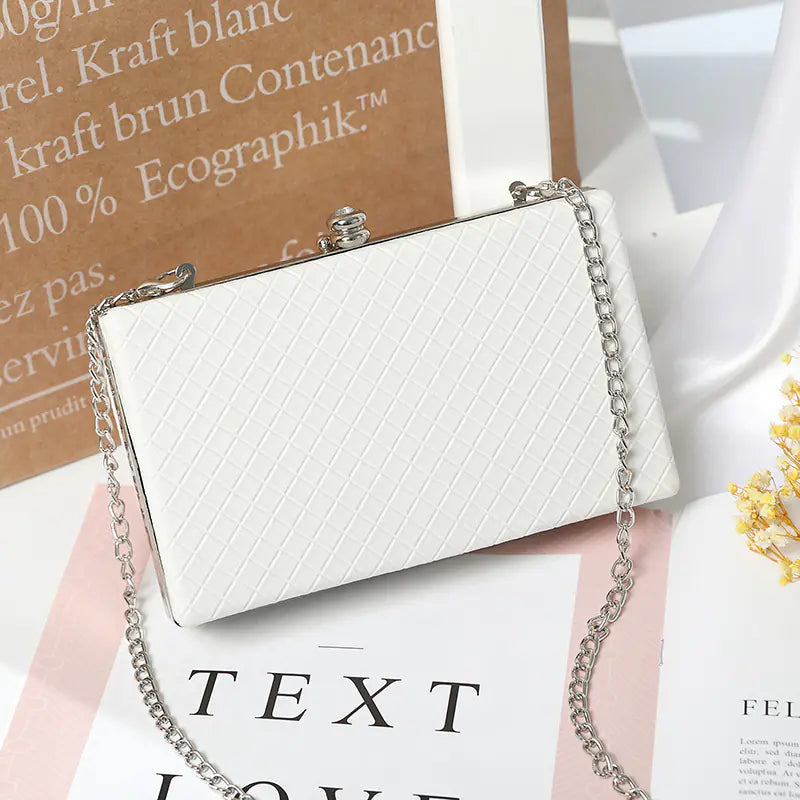 Evening Box Clutch Purse with Chain for Women