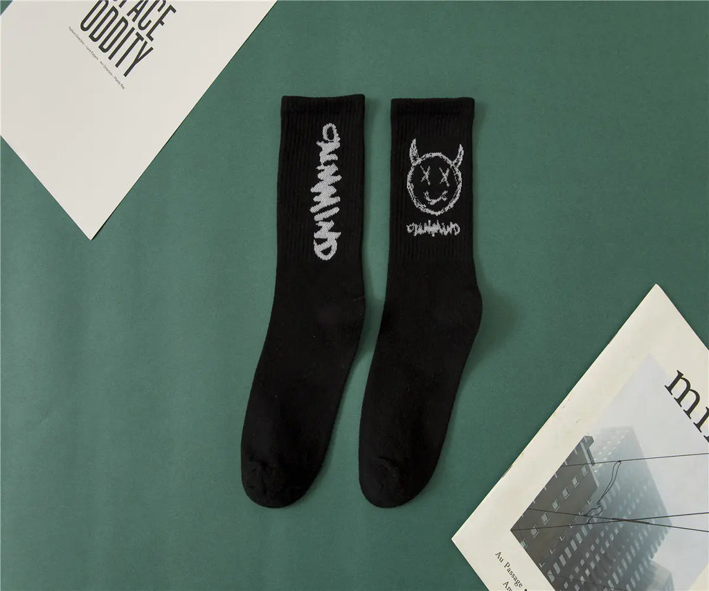 "Broken4 Cartoon Demon High Cotton Sports Socks (2-Pack)"