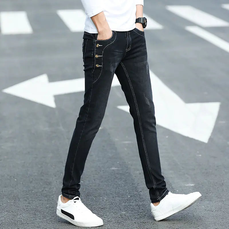 Men's Casual Slim Fit Stretch Pencil Jeans