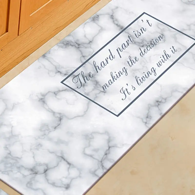 2pcs Modern Marble Kitchen Rug Non-slip Floor Mat