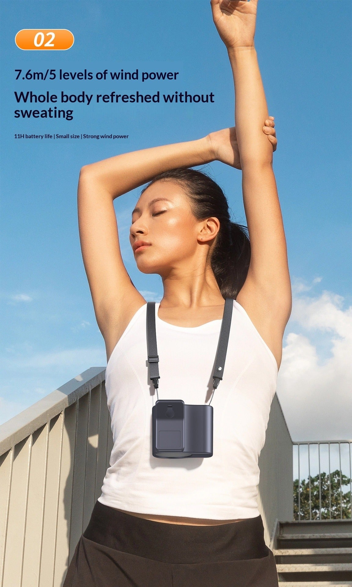 Outdoor Waist-Hanging Portable Fan with Multi-Function Lighting