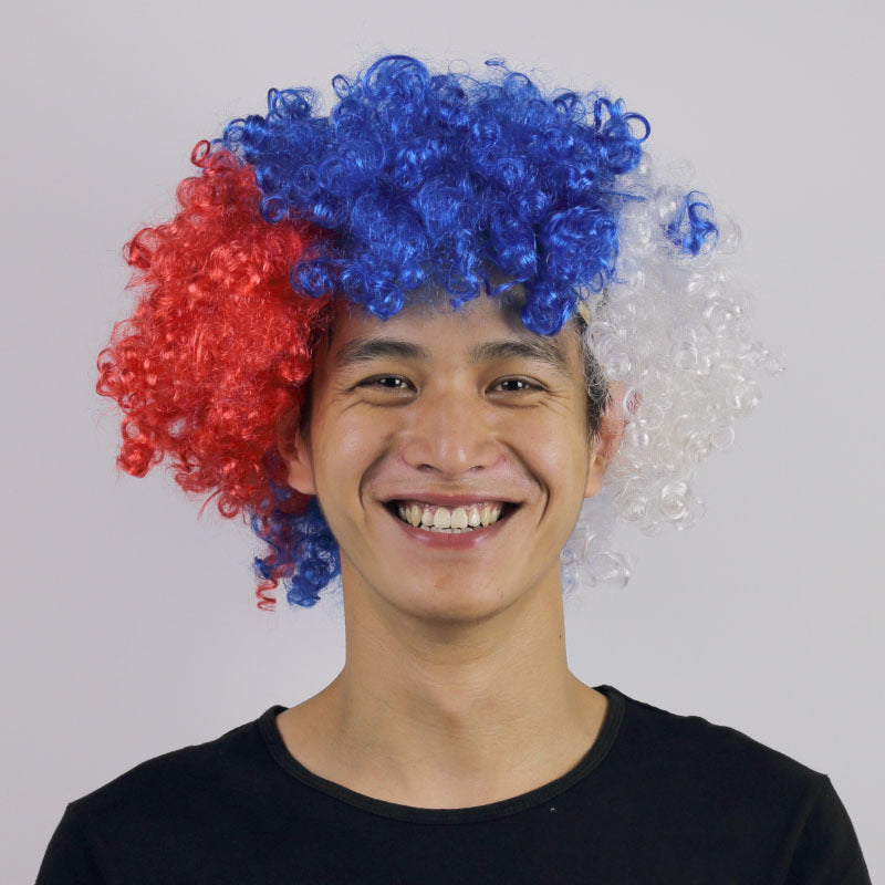 European Cup World Cup Flag Color Wig for Parties