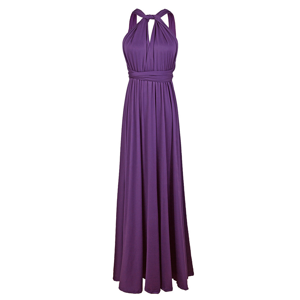 Purple Neck Hanging Dress for Women