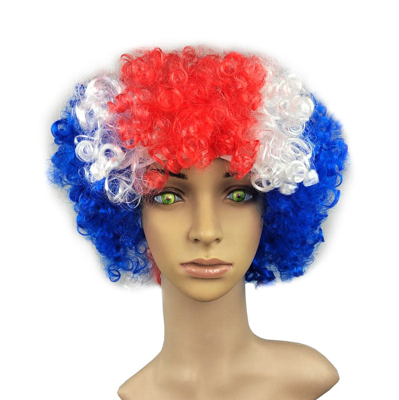 European Cup World Cup Flag Color Wig for Parties