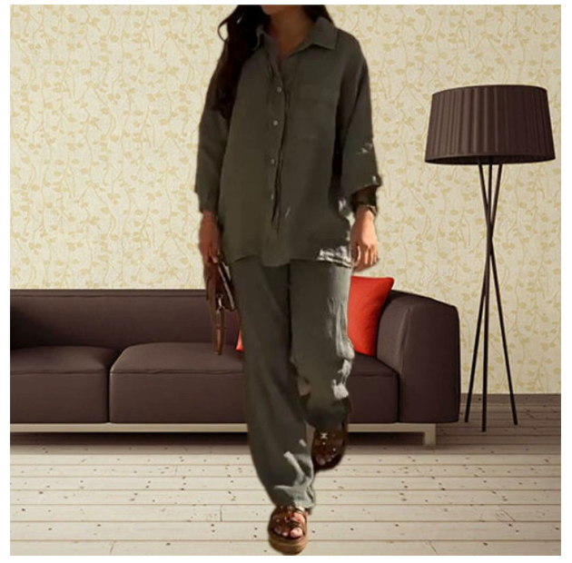 Nobu Linen Set - Women's Fashionable 2-Piece Outfit