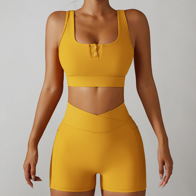 Women's Shockproof Push-Up Sports Bra
