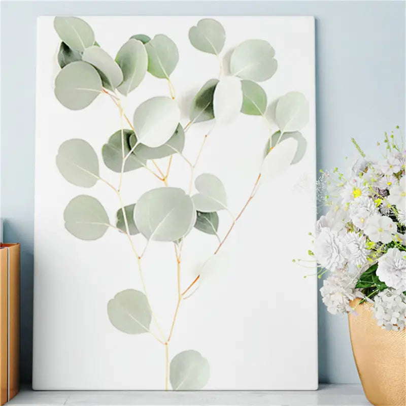 Nordic Style Leaves Painting Set of 4 for Home Decor