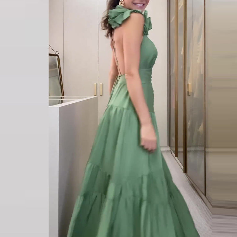 2023 Autumn New Elegant Solid Color Beach Maxi Dress