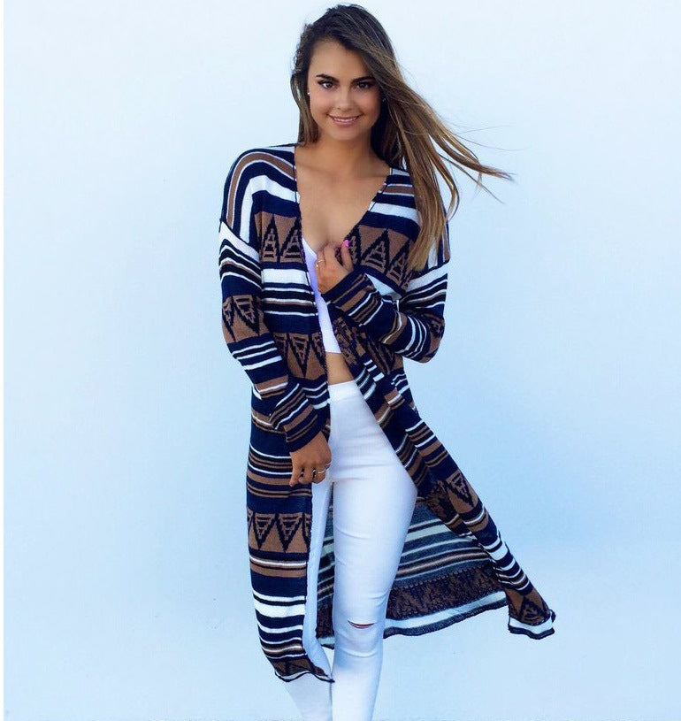 Women's Printed Pattern Cardigan Thin Jacket