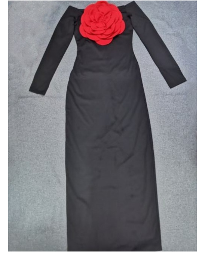 Backless Slim Fit Flower Split Fashion Dress