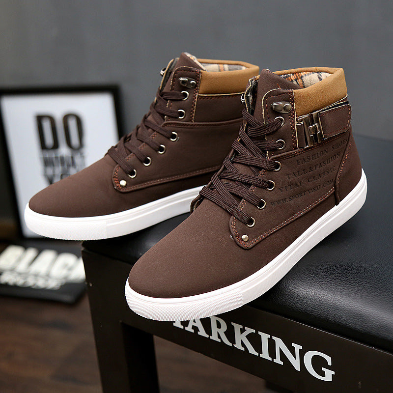 Men's Lace-up Flat Martin Boots