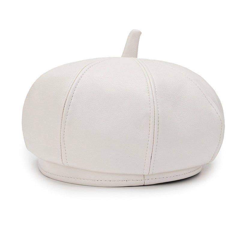 Korean Style PU Octagonal Fashion Hat
