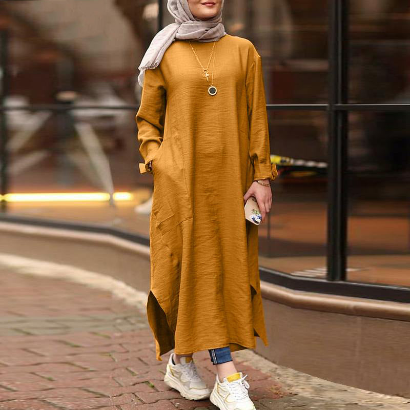 2020 Autumn Casual Loose Long Sleeve Shirt Dress