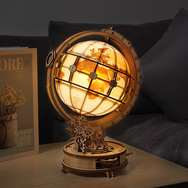 3D Wooden Puzzle Globe Assembly Model DIY Toy