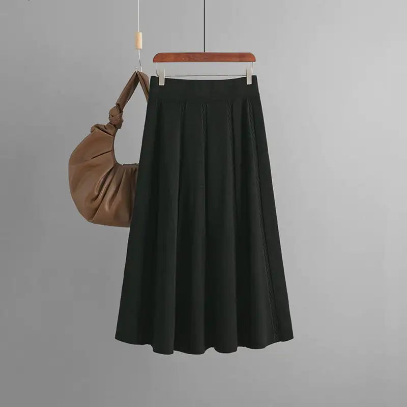Mid-Length Knitting Skirt for Autumn and Winter