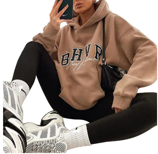 Warm Long-sleeved Plush Sweater with Game Letter Print