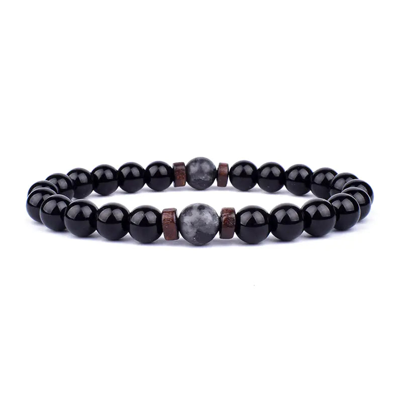 Unisex Retro Lava Rock Beaded Yoga Bracelet