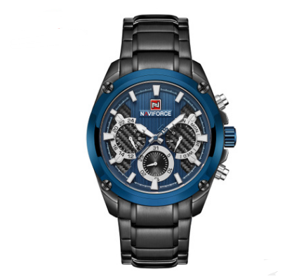 NAVIFORCE Men's Steel Band Watch for Sports & Business
