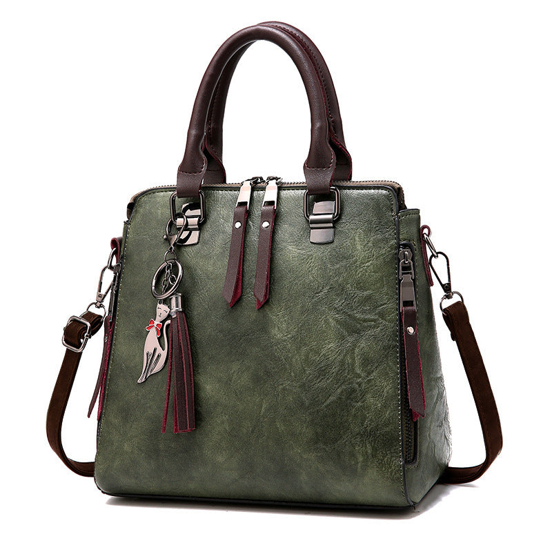 Fashion Vintage Tote Bag with Fox Pendant (2023)