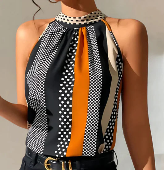 Imelda Elegant Sleeveless Printed Top (One Piece)
