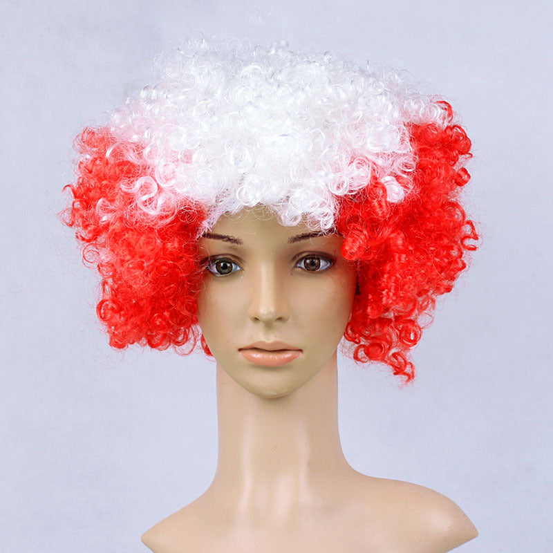 European Cup World Cup Flag Color Wig for Parties