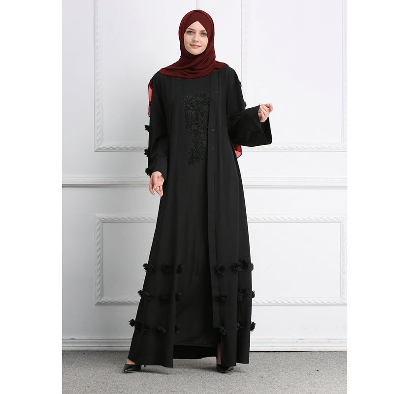 3D Flower Robe Super Long Mopping Dress