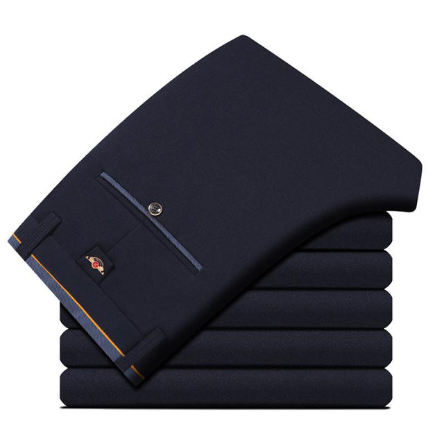 Men's Elastic Band Straight Casual Business Pants