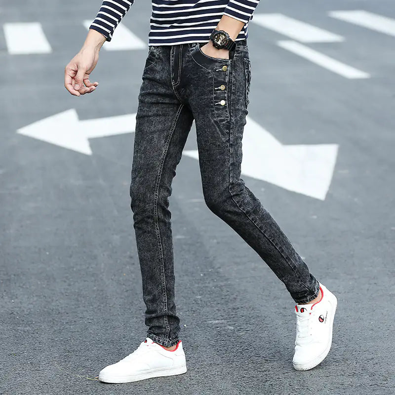 Men's Casual Slim Fit Stretch Pencil Jeans