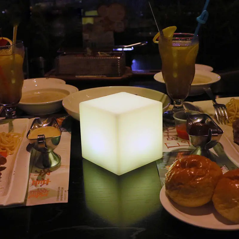 Rechargeable Cube LED Stool Table with Remote Control