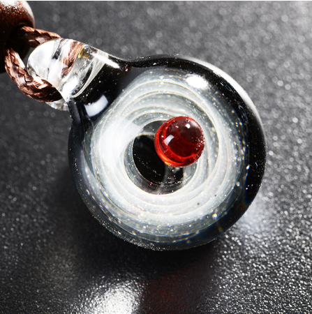 Creative Glass Pendant Necklace with Nebula Elements