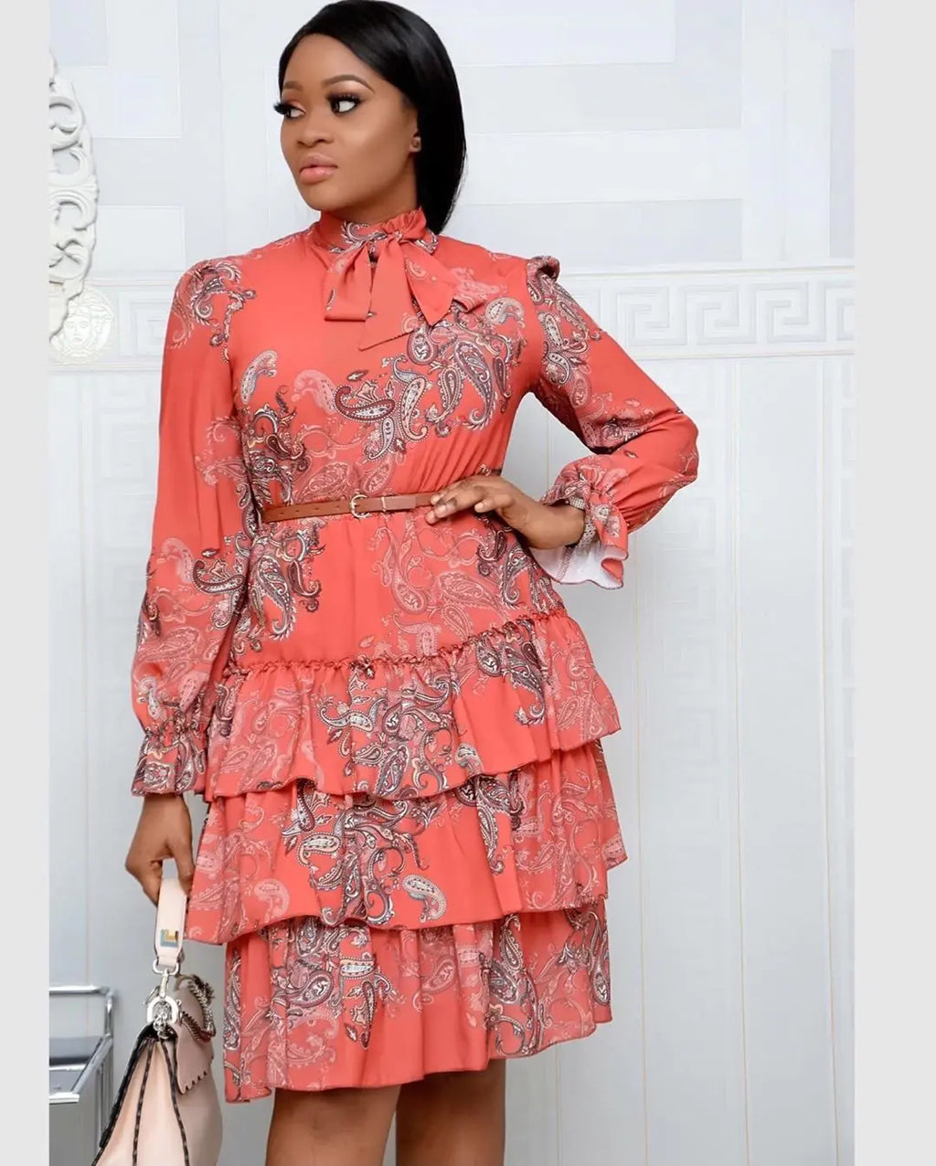 Plus Size Autumn Digital Print Dress for Women