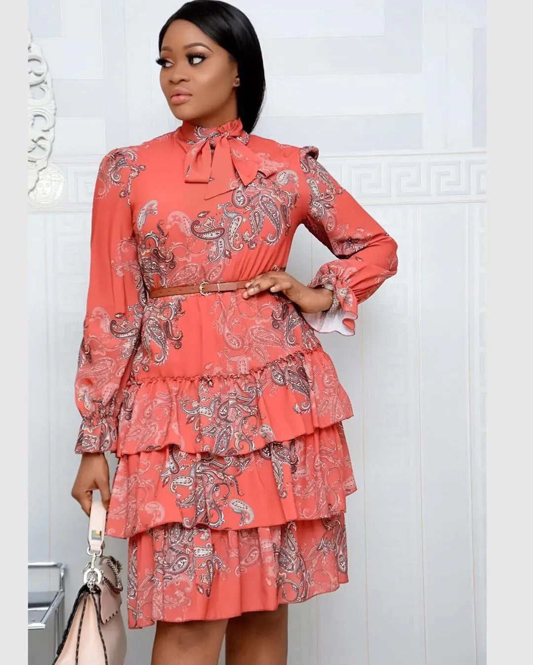 Plus Size Autumn Digital Print Dress for Women