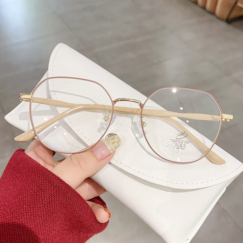 Vintage Anti-Blue Light Glasses for Women, Polygon Frame