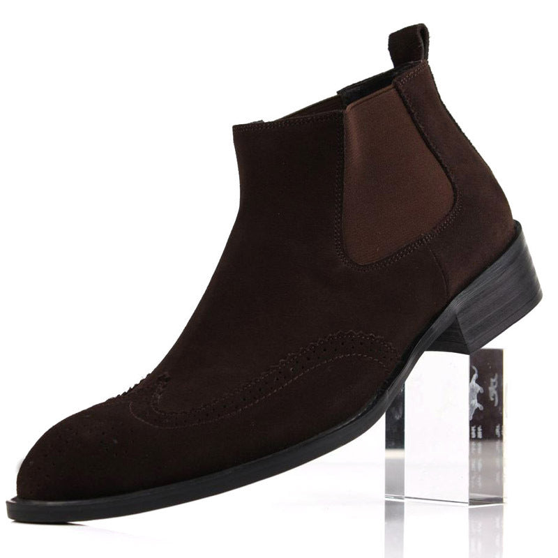 Comfortable Cowhide Pointed Toe Style Boots