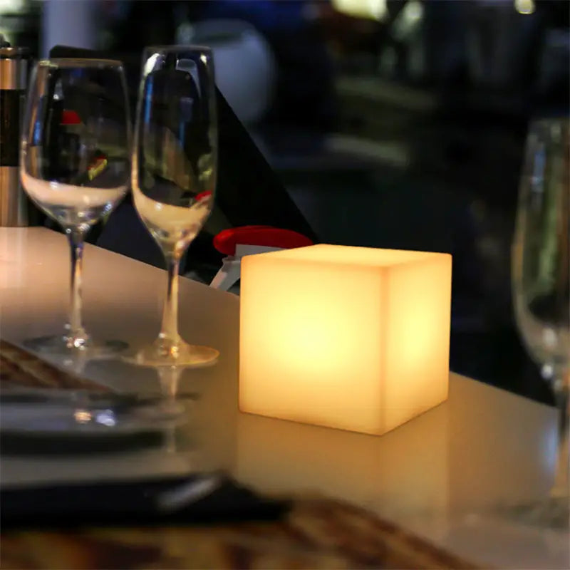 Rechargeable Cube LED Stool Table with Remote Control