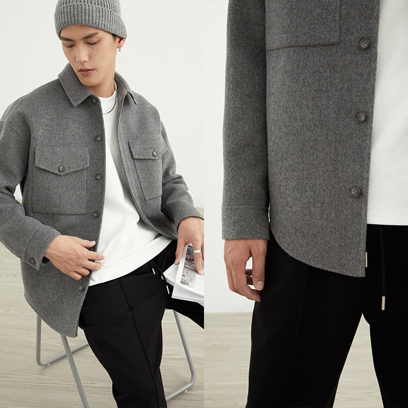 Men's Lapel Double-Sided Shirt Coat